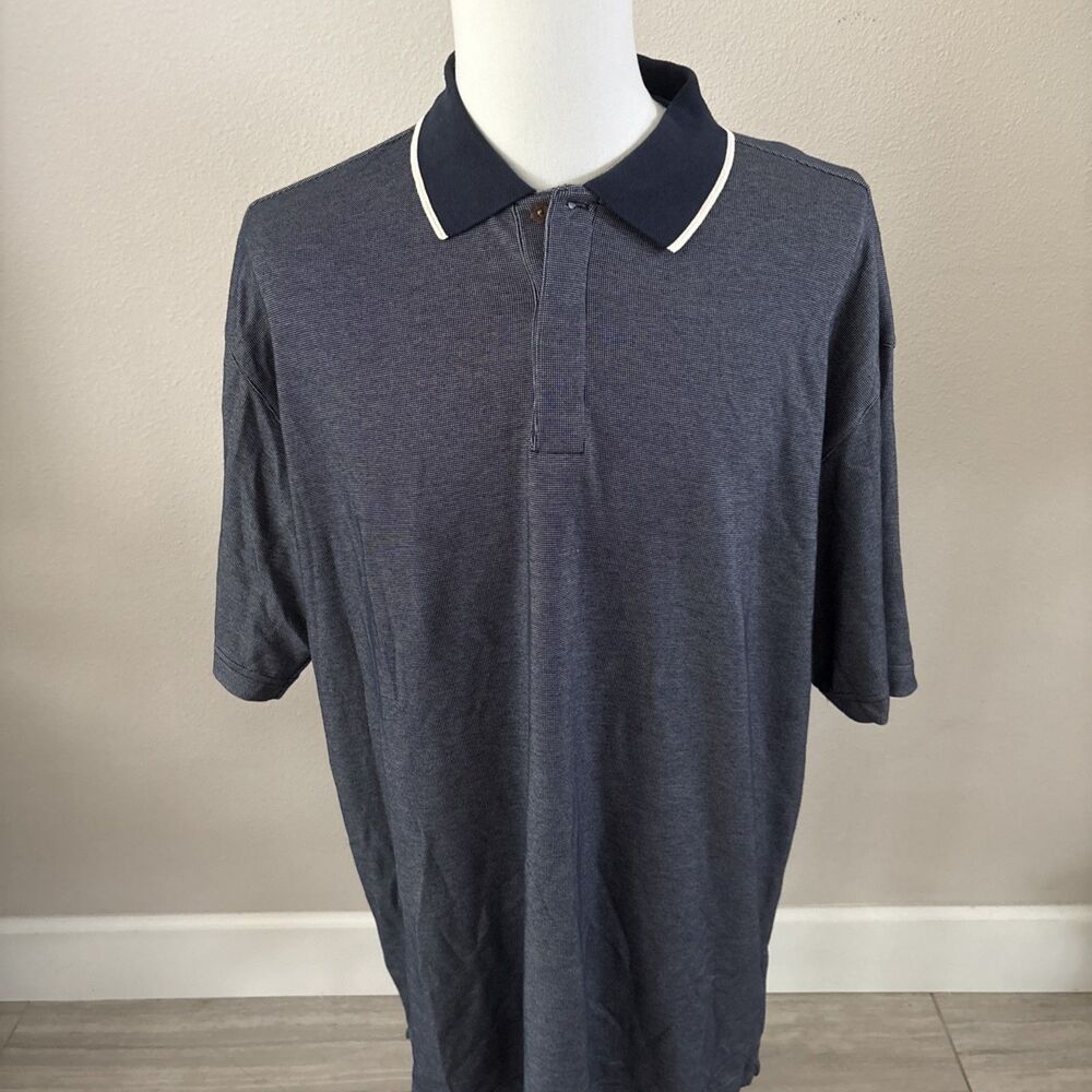 Nike Golf Polo Shirt Men’s Size XXL Blue White  Dri Fit